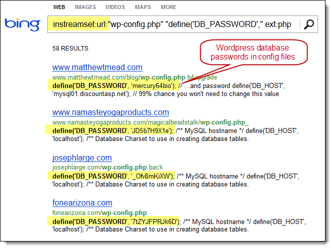 Bing Hacking. Using Bing to find vulnerabilities via the instreamset:URL: search operator.