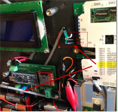 Tastic RFID Thief - Wiegand Data0/Data1 - Green/White Input Taken from Reader